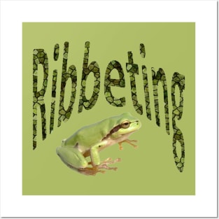 Ribbeting Text Pattern With Tree Frog Photograph Posters and Art